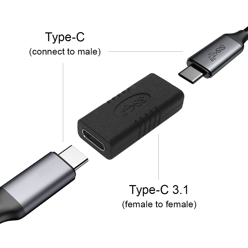 Female Usb Type C Extender Adapter 2 Pack